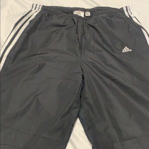 Adidas casual athletic pants L black/white stripes